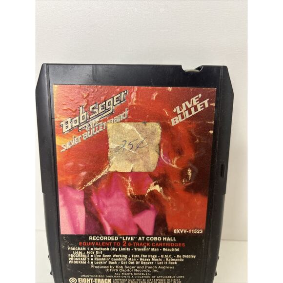 Canada Import: Bob Seger, Live Bullet (8-Track Tape, 1976) Black Cart, Rock - Picture 2 of 7